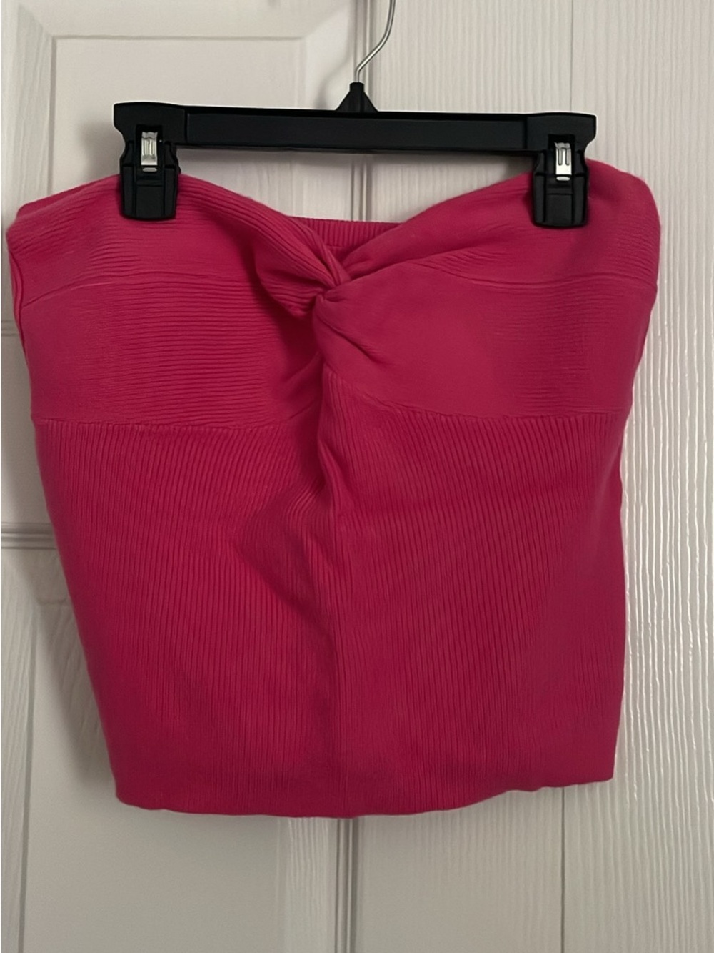 Strapless Hot Pink Twist-Front Women's Skirt
